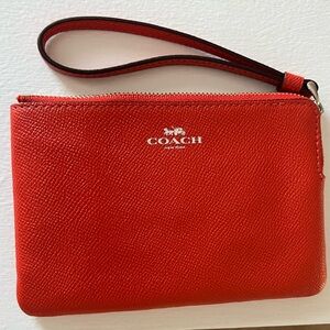 Coach Vibrant Red/Orange Wristlet